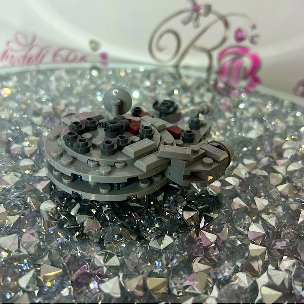 Disney Star Wars Lego millennium falcon mini Gray Miniature Spaceship Toy